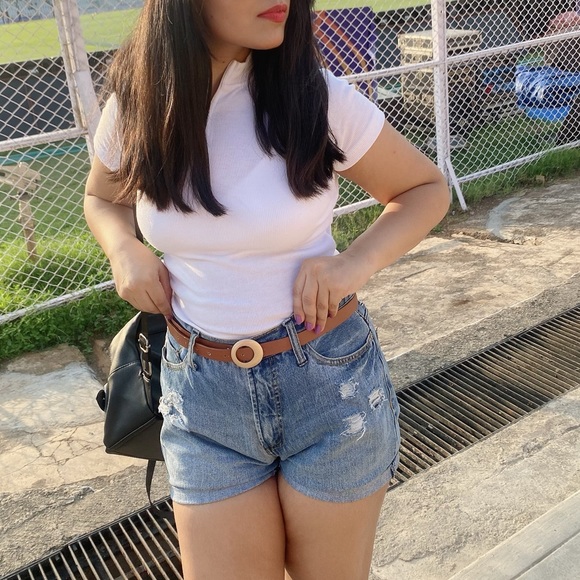 Sky blue denim shorts - Picture 2 of 2